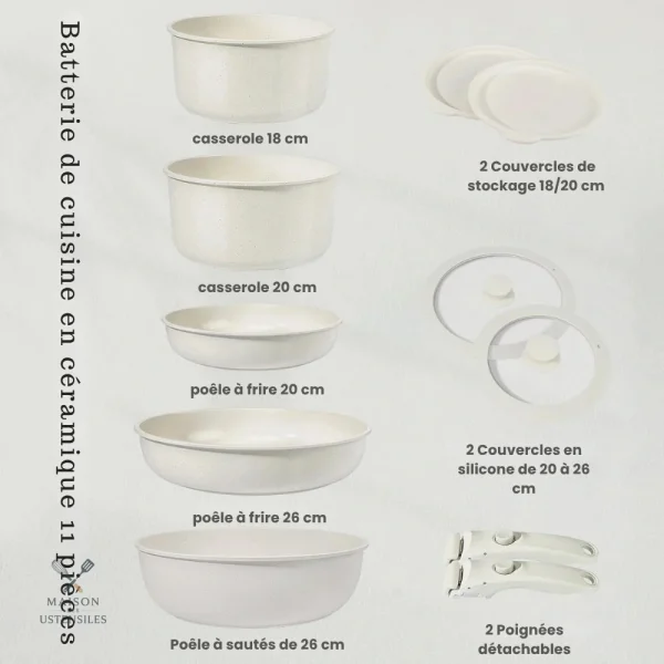 Set de cuisine céramique 11 éléments
