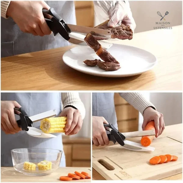 Ciseaux de cuisine 2 en 1 pour hacher et couper