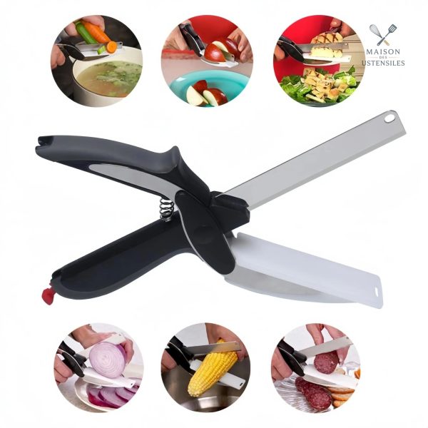 Accessoire de cuisine : ciseaux à double fonction