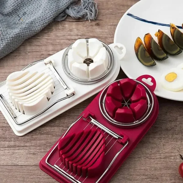Outil de cuisine innovant pour trancher les œufs facilement