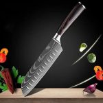 Couteau de cuisine Xtuo, modèle santoku polyvalent