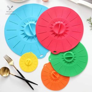 Couvercle en silicone flexible pour pots et bols