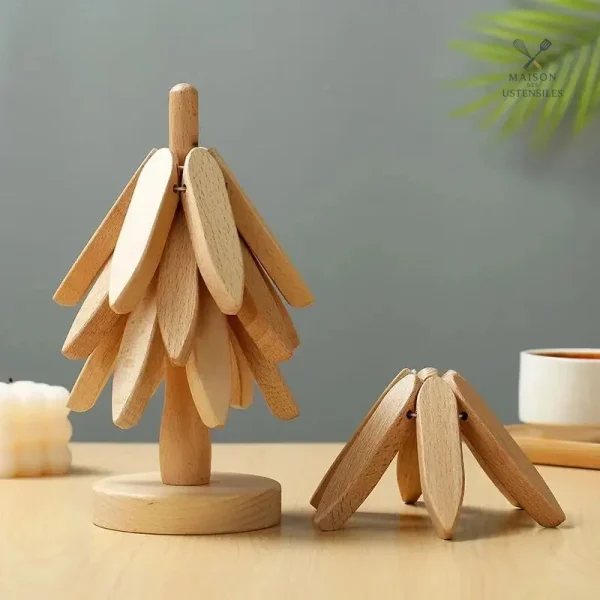Accessoire cuisine arbre en bois résistant à la chaleur