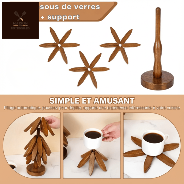 Dessous de verre original en forme d'arbre