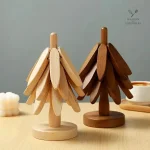 Dessous de verre design arbre en bois pour les chefs
