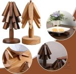 Sous-verre en bois résistant pour plats chauds