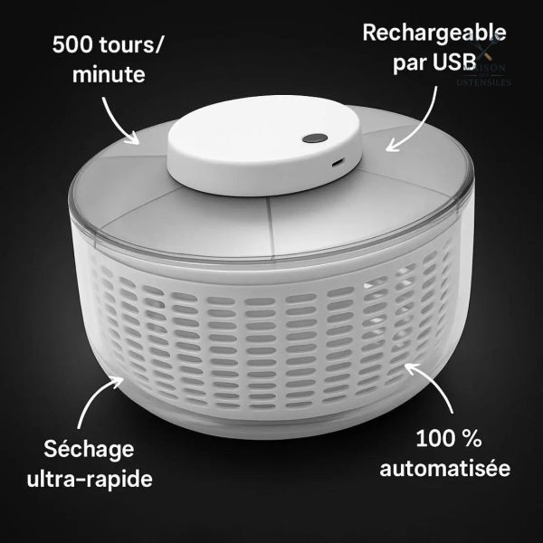 Dispositif de séchage de salade électrique compact