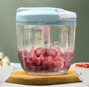 Hachoir à viande manuel en couleur bleue, pratique et efficace