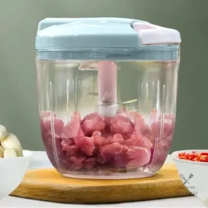 Hachoir à viande manuel en couleur bleue, pratique et efficace