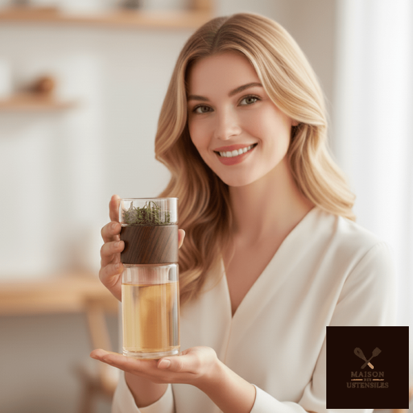 Pratique infuseur à thé en verre pour vos infusions