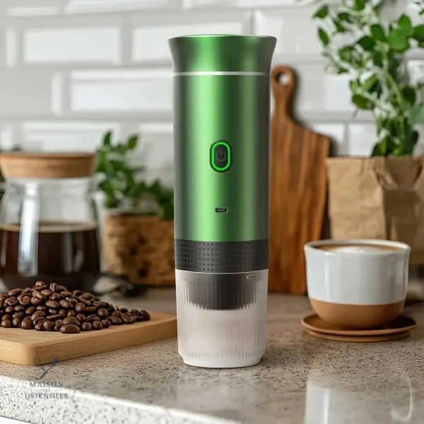 Café fraîchement préparé avec un appareil portable