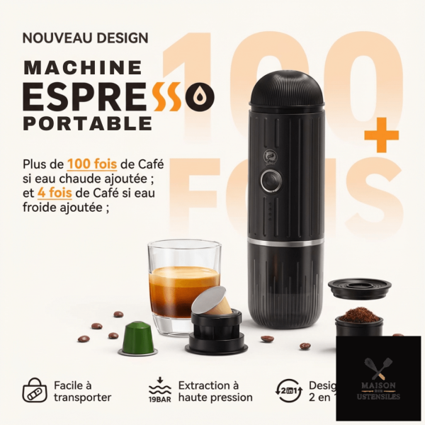 Expresso portable, idéal pour les voyages en camping