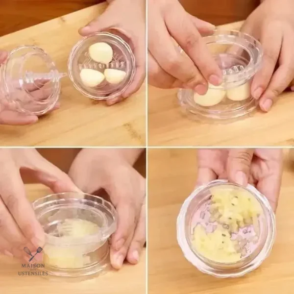 Outil de cuisine pour hacher ail et autres ingrédients