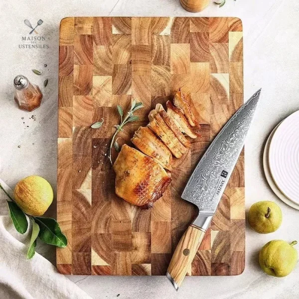 Planche en bois acacia, outil de cuisine pratique