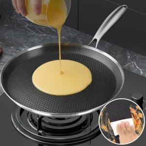 Poêle à crêpe induction en inox pour cuisson parfaite