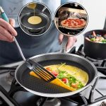 Poêle crêpe induction en inox, cuisson uniforme