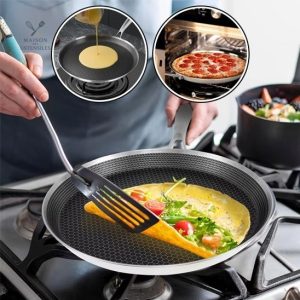 Poêle crêpe induction en inox, cuisson uniforme