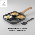 Poêle à pancakes pratique avec 4 compartiments