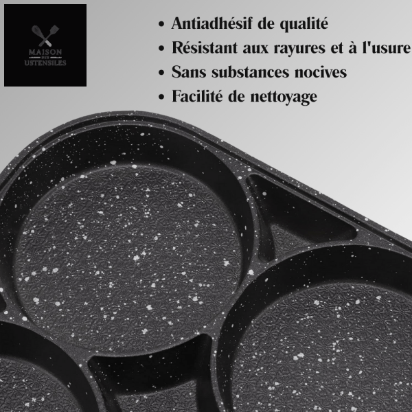 Poêle à pancakes en inox pour cuisson facile