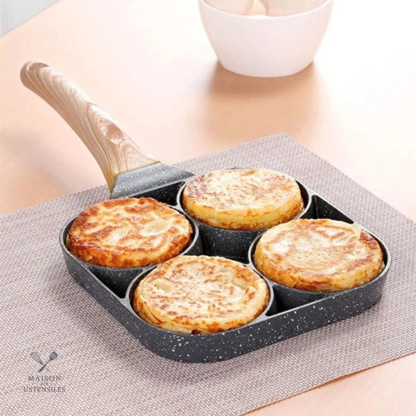 Poêle à pancakes compartimentée pour recettes variées