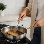 Poêle inox antiadhésive facile à nettoyer
