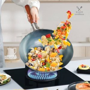 Wok en acier inoxydable de la marque AsiaChef
