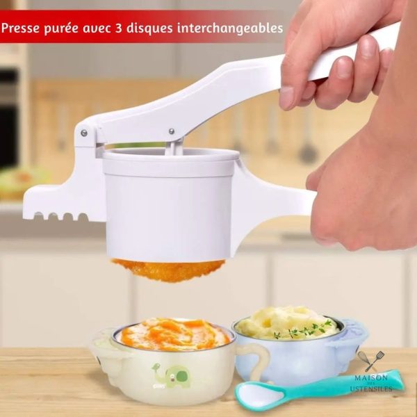 Presse purée avec 3 disques interchangeables