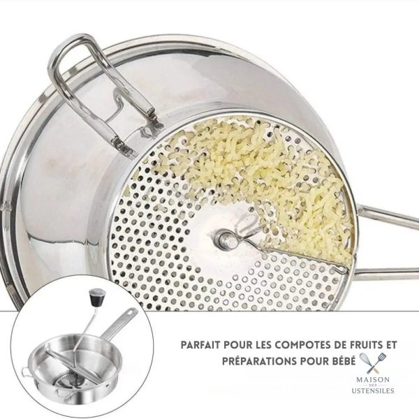 Design ergonomique du presse purée Purezzy en action
