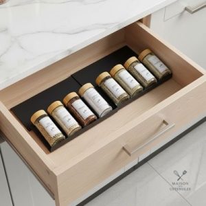 Organisateur d'épices pour tiroir de cuisine, design efficace
