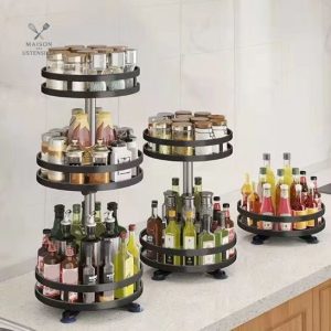 Rangement épices rotatif pour cuisine pratique et fonctionnel