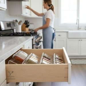 Tiroir de cuisine pour épices bien rangées