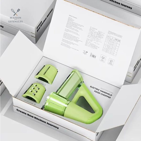 Râpe électrique pour légumes, couleur verte