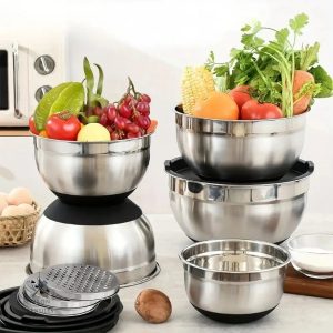 Saladier en acier inoxydable pour essorer la salade