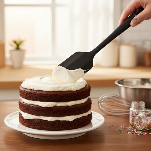 Spatule flexible en silicone noir