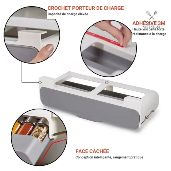 Rangement pratique pour bocaux d'épices SpiceRack