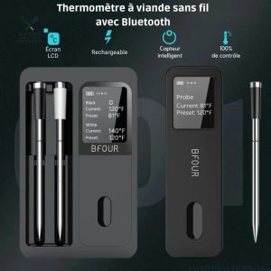 Thermomètre Bluetooth pour cuisson précise des viandes